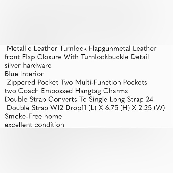 RARE EUC  Coach Metallic Chelsea Flap Crossbody 17808 bag - Picture 14 of 14